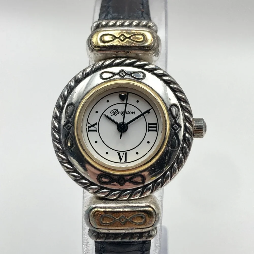 Brighton Cody Women's Watch 24mm Silver Gold Tone Reversible New Battery 7.5